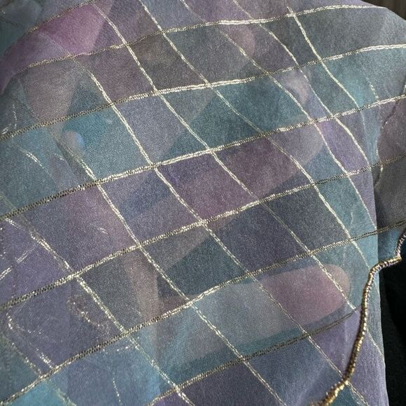 Vintage Enchanted Fairy Princess Metallic Striped Bow Gown Dress - Picture 11 of 14